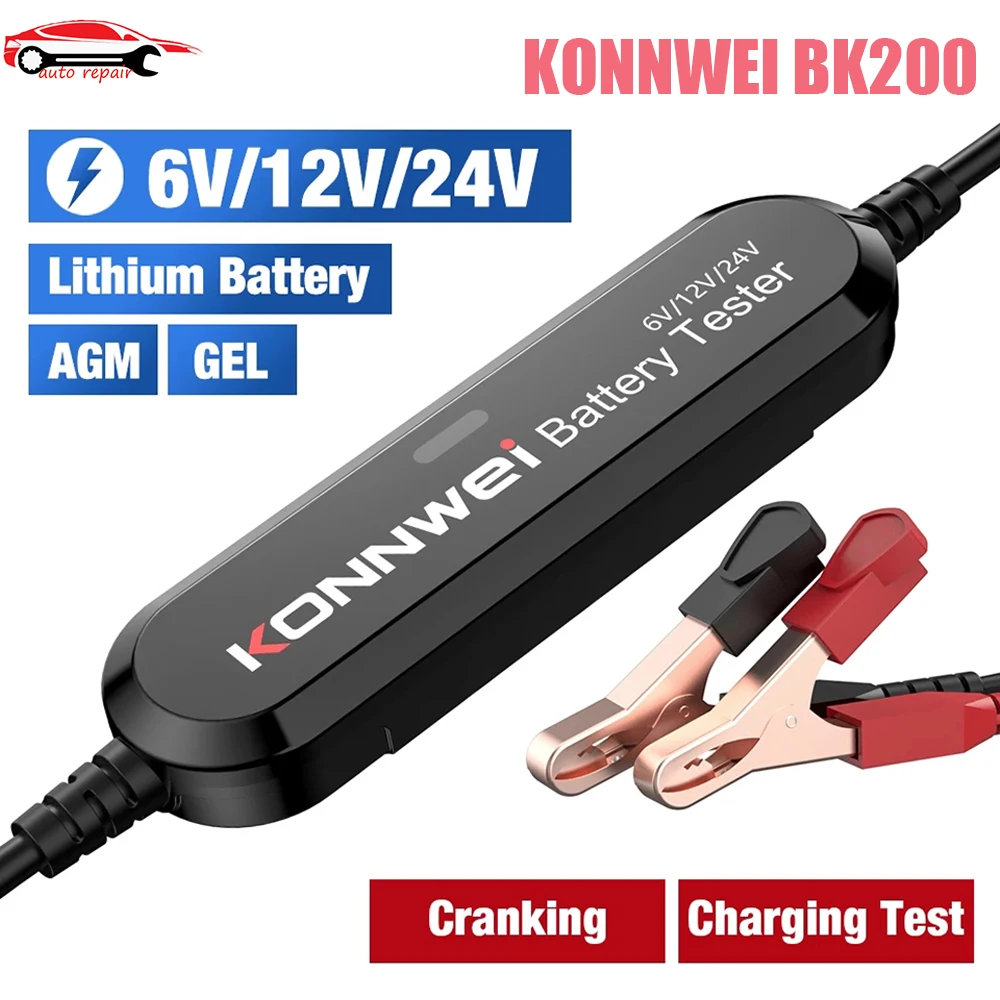 

KONNWEI BK200 6V 12V 24V Bluetooth 5.0 Car Motorcycle Truck Battery Tester Analyzer 2000CCA Charging Cranking Test Tool