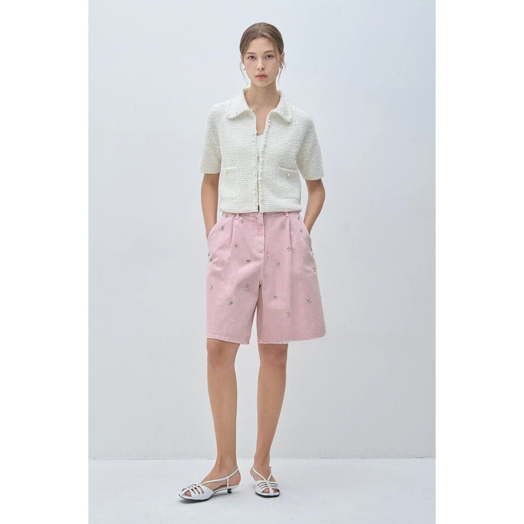 純粋な綿ミッドハイウエスト自己維持通勤痩身カジュアル多用途ショートパンツジーンズレディースファッション春夏