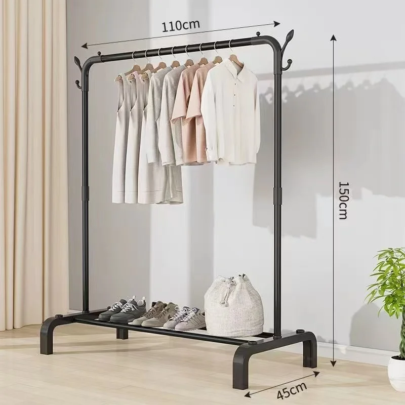 Thiened Standalone Vertical Clothes Drng Ra Iron Bedroom Balcony Clothesline Holder Home Use Hat Ra Garment Hanger image 2
