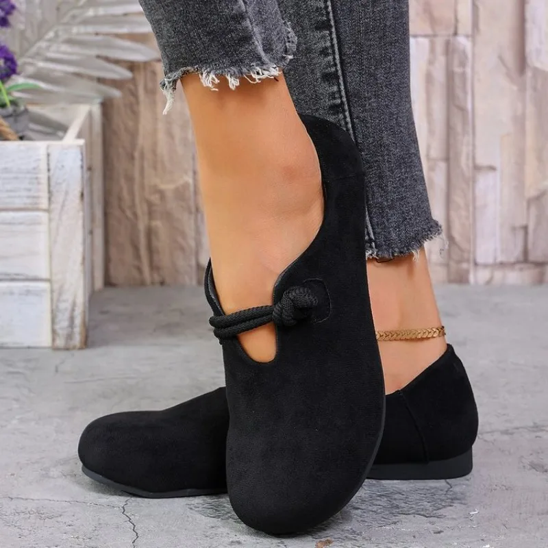 Retro-Flachschuhe im neuen Design, flache Slipper für Damen, lässig und bequem, einfarbig, Damenschuhe, Zapatos De Mujer – Detail 5
