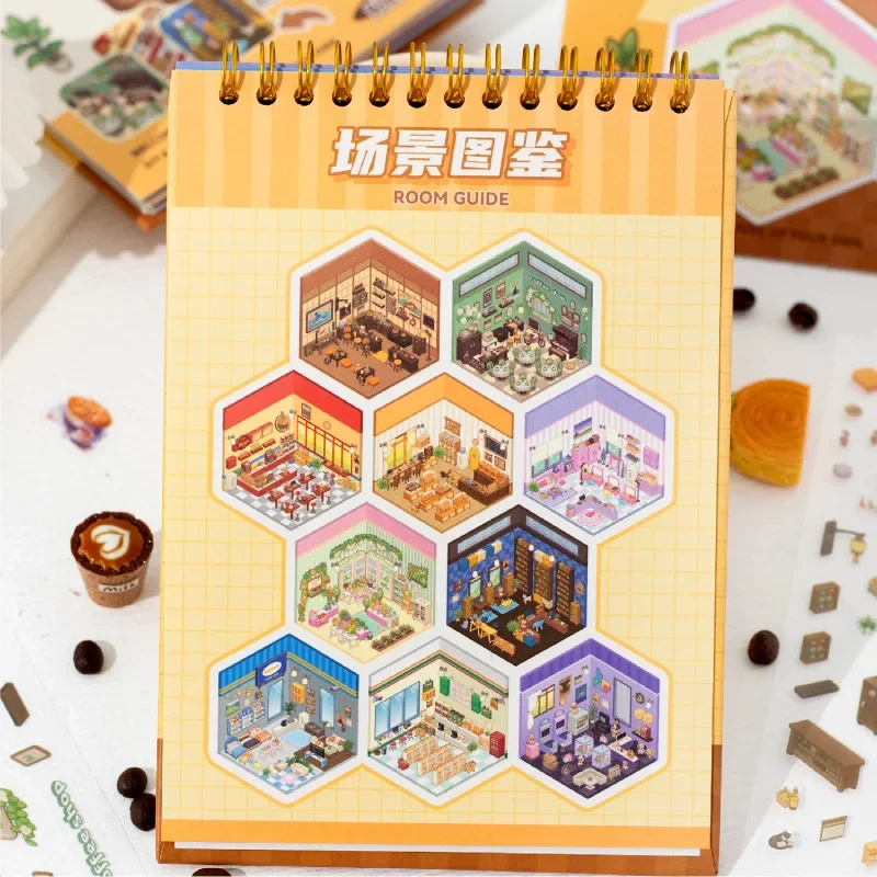 

Милая книга-наклейка с пейзажем города мечты, один стиль для украшения журнала, 24 шт./упак.