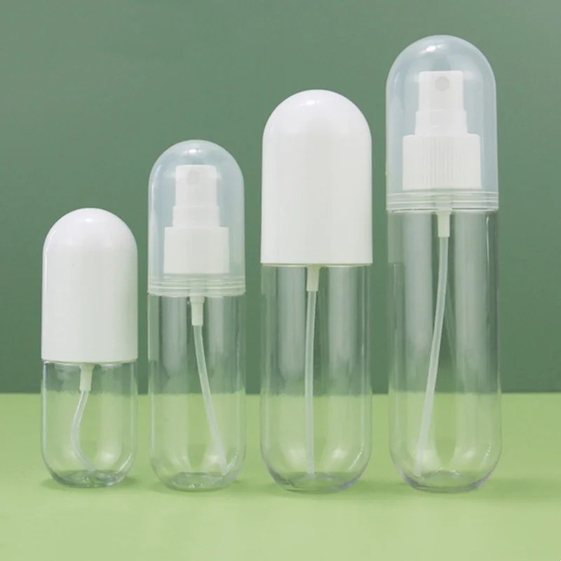 【Logo Customization】80ml Customized Cosmetics Bottles Perfume Spray Bottle White Lid Capsule Shape