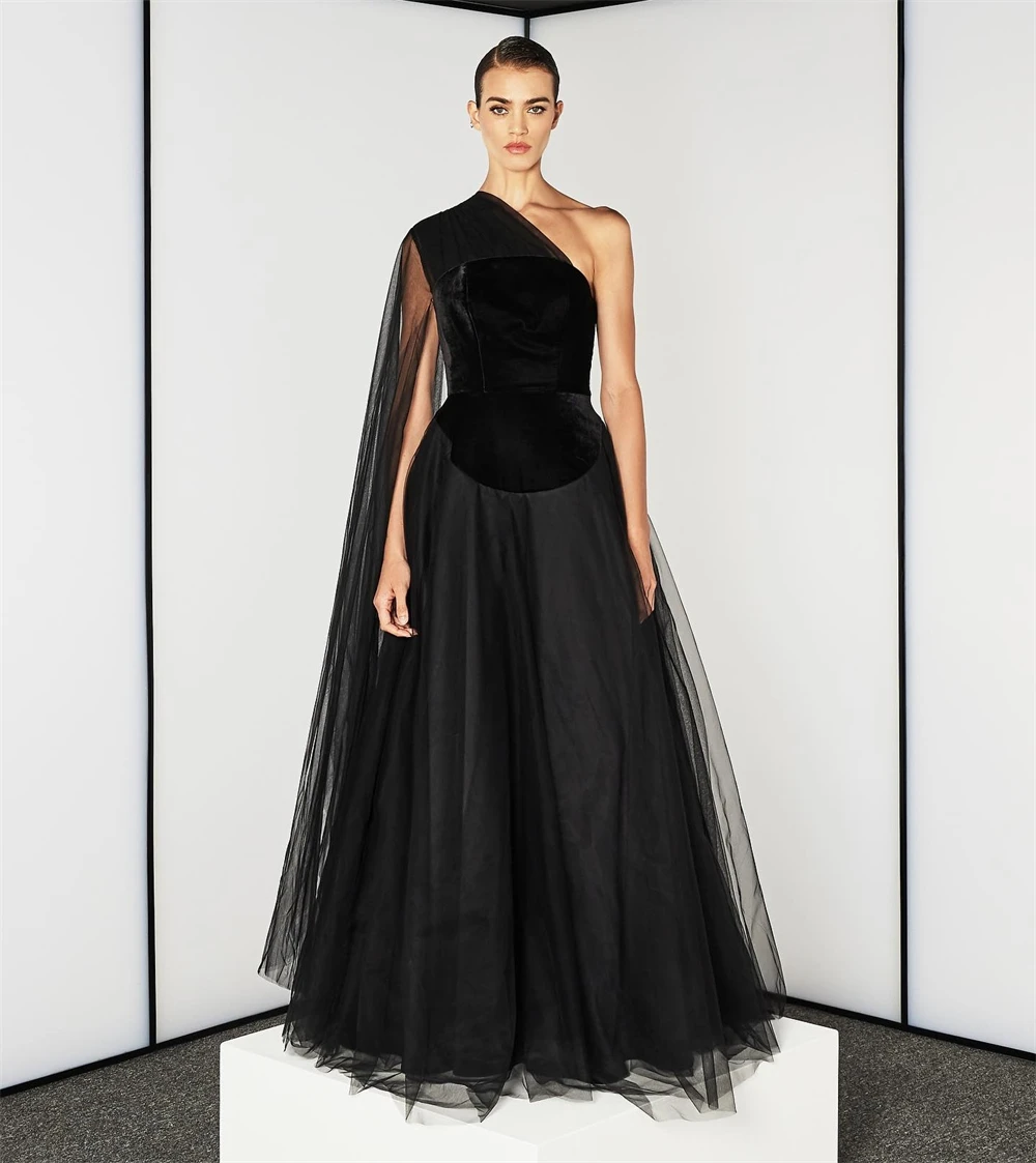 Customized Jiayigong Fashion One-shoulder Ball gown Cocktail Celebrity Tulle Draped Fold Chiffon vestidos longos para eventos es