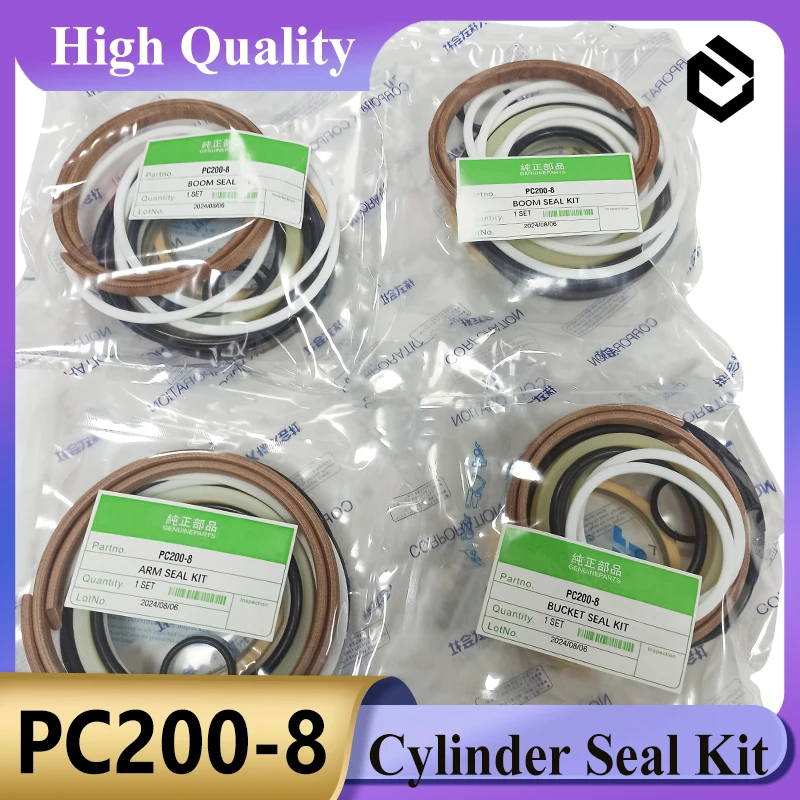 4 Sets PC200-8 Boom Bucket Arm Seal Kit Cylinder Seal Kit Excavator Seal Kit for  Komatsu PC200-8 Excavator Parts