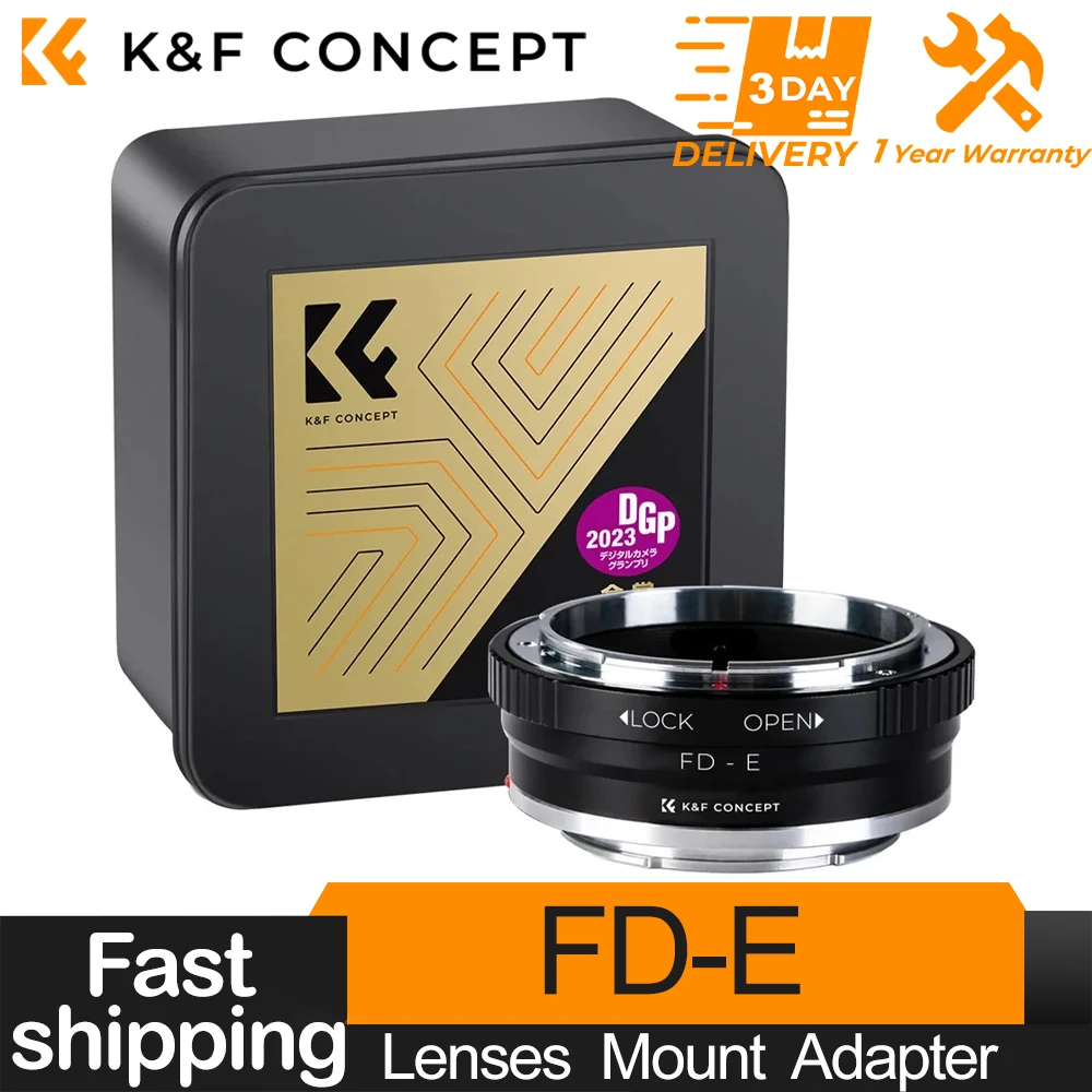 

K&F Concept All-copper Interface High-precision Lens Adapter for Canon FD Lens to Sony E Mount NEX-5R NEX-6 NEX-7 FD-NEX Camera