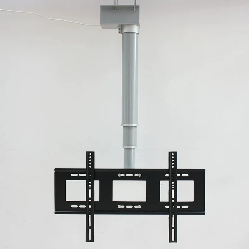 Electric Telescopic TV Ceiling Mount Remote Control Motorized TV Lift Bracket 32-75 inch Height Adjustable TV Hanger
