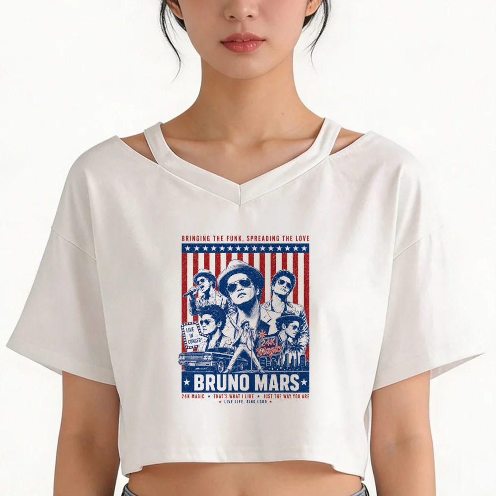Bruno Mars crop top women cute goth clearance sales tshirt funny grunge streetwear anime dollette