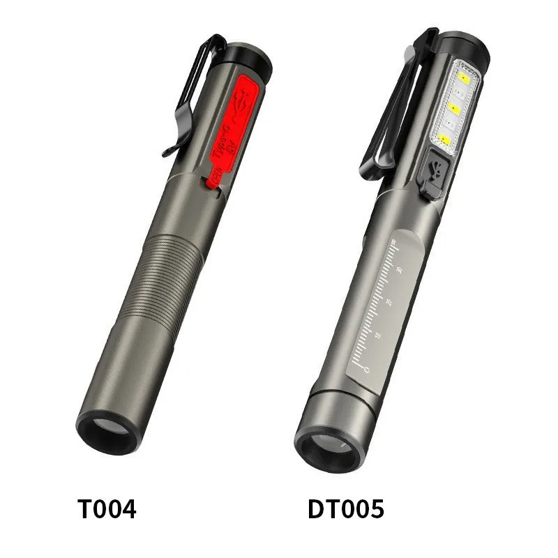 UV Flashlight Protective Portable LED White Yellow Dual Light TYPE C Direct Charging Pen Clip Design DT005