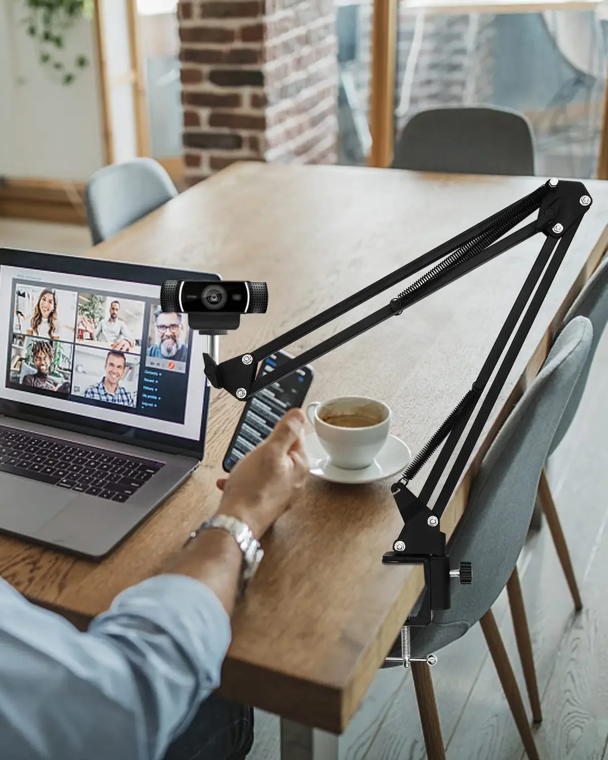 1/4 "برغي كاميرا ويب هاتف مزود بكاميرا ترايبود الجدول حامل مجموعة العلوي النار التصوير قابل للتعديل سطح المكتب حامل ذراع لكاميرا الهاتف