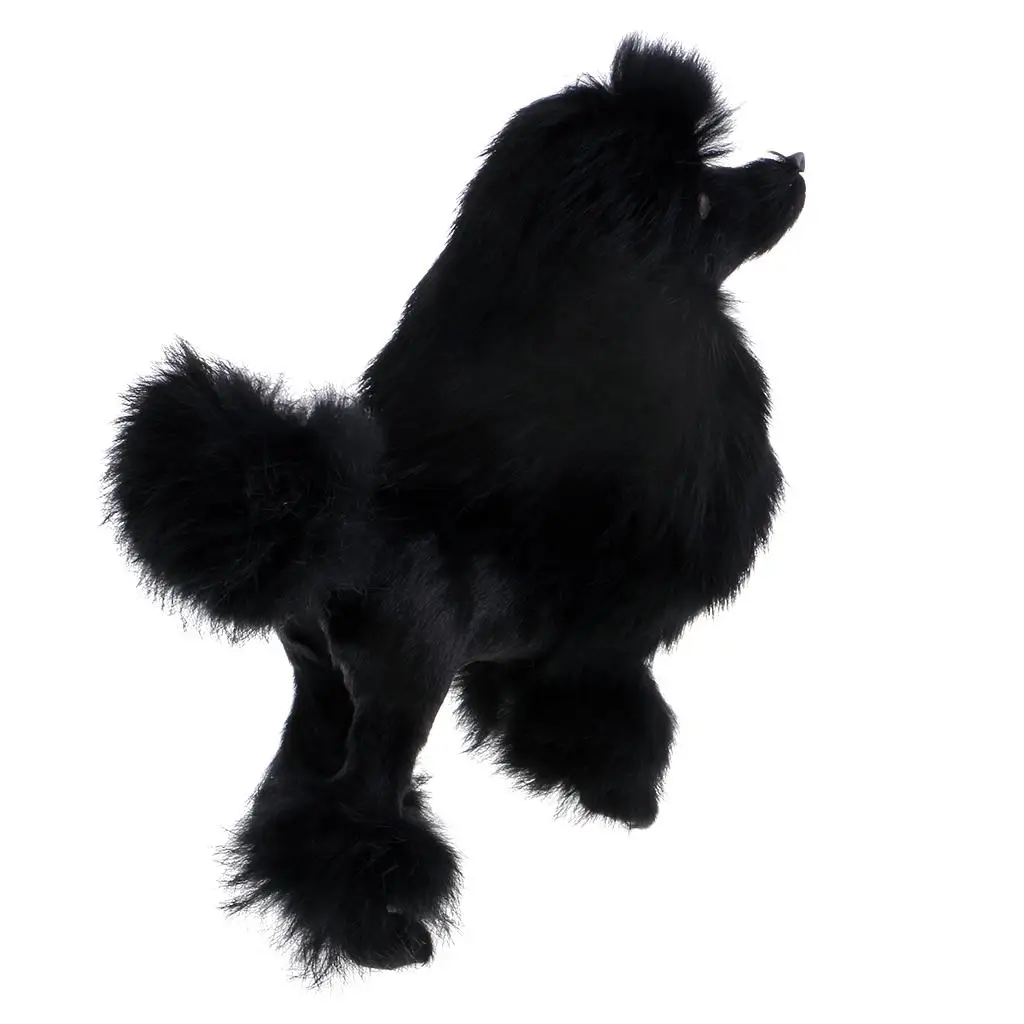 Black Dog Model Poodle Toy Figure Stuffed Animal Dogs Home Window Decoration