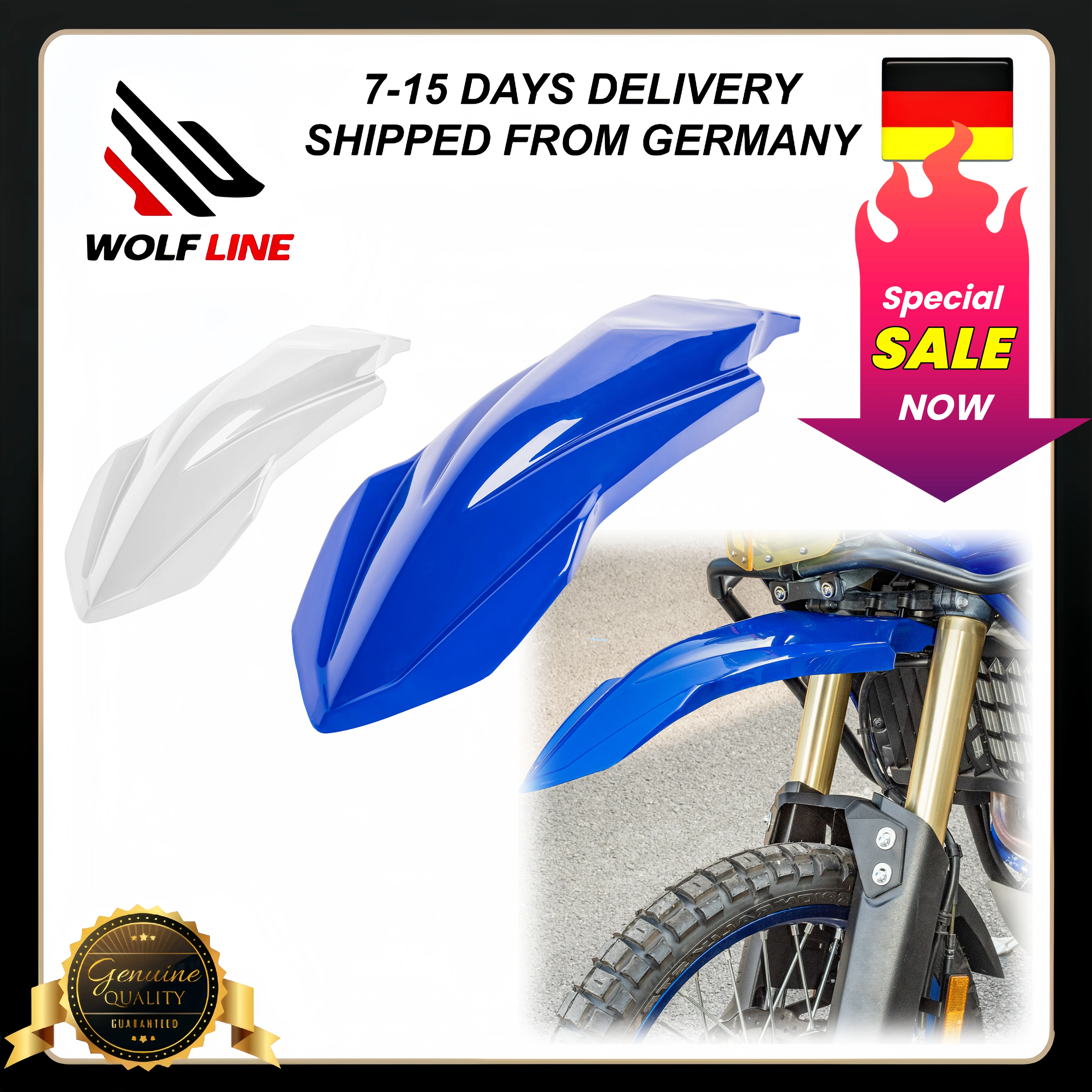 WOLFLINE Vorderer Kotflügel für Yamaha Tenere 700 XTZ700 2019-2025 Hochwertiger Schmutzfänger Radspritzschutz Abdeckung
