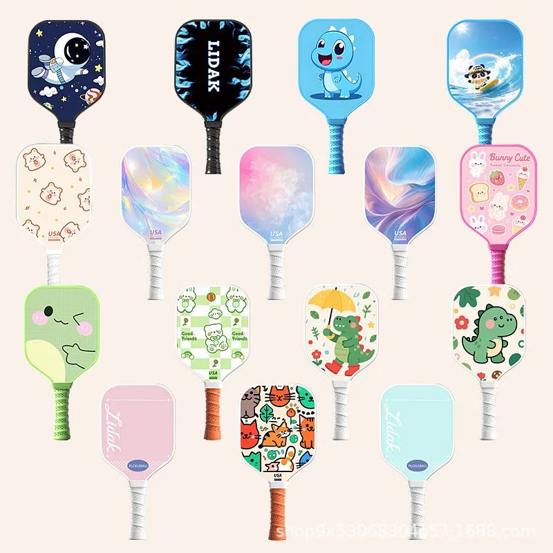 2026 Hot Cartoon Pickleball Professional Glass Fiber Small Pick Racket Interactive Outdoor Sports Leisure Hobby Pickleball 3