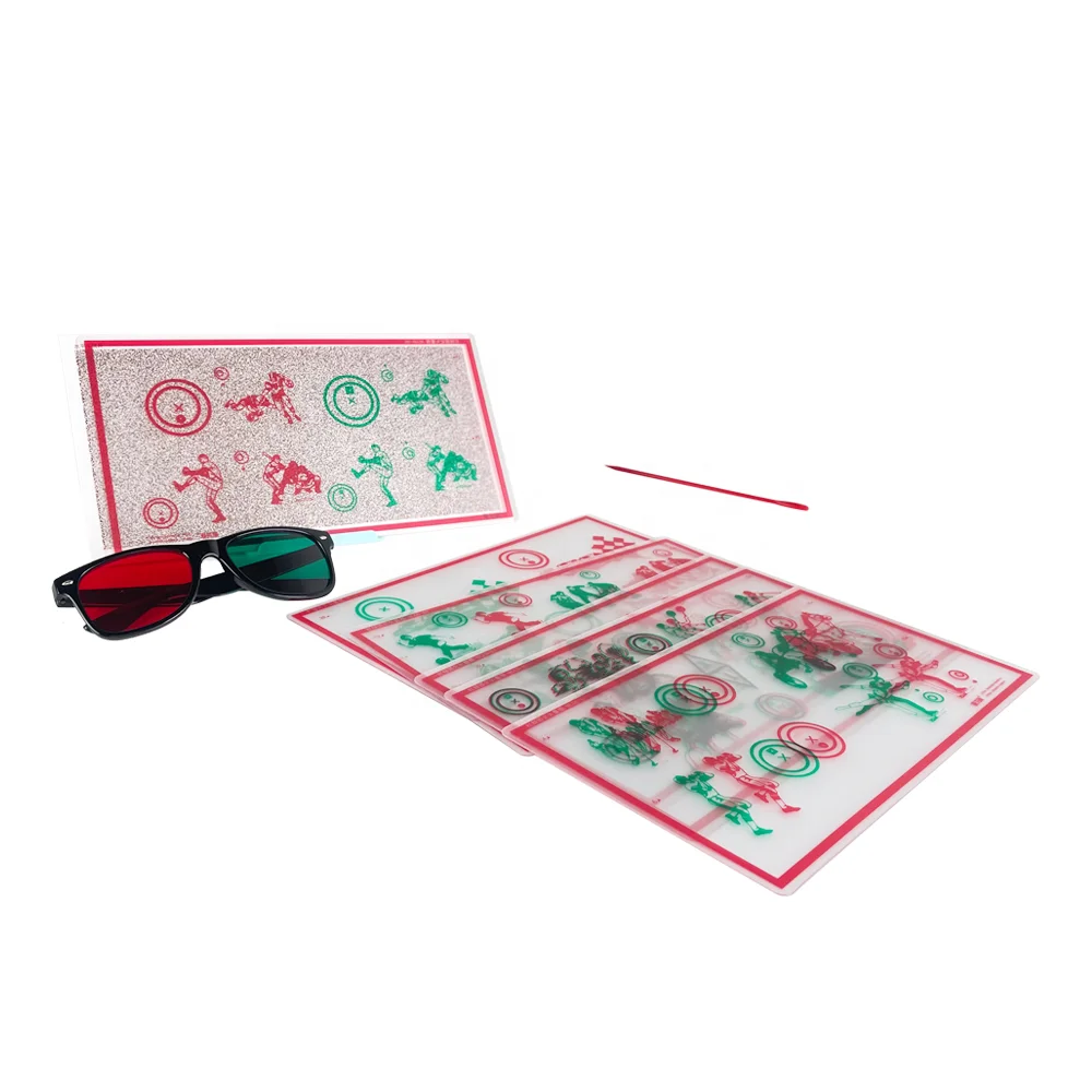 Fixed Red/Green Tranaglyph Vision Therapy Convergence Insufficiency Eye Training Stereo Training Cards Visual Correction SLT-1