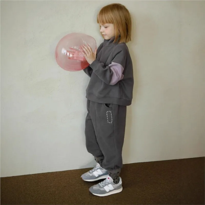 Fashion Baby Boy Girl Cotton Hoodie Set Patchwork Top+Pant 2PCS Toddler Child Sport Suit Spring Autumn Casual Baby Clothes 2-10Y