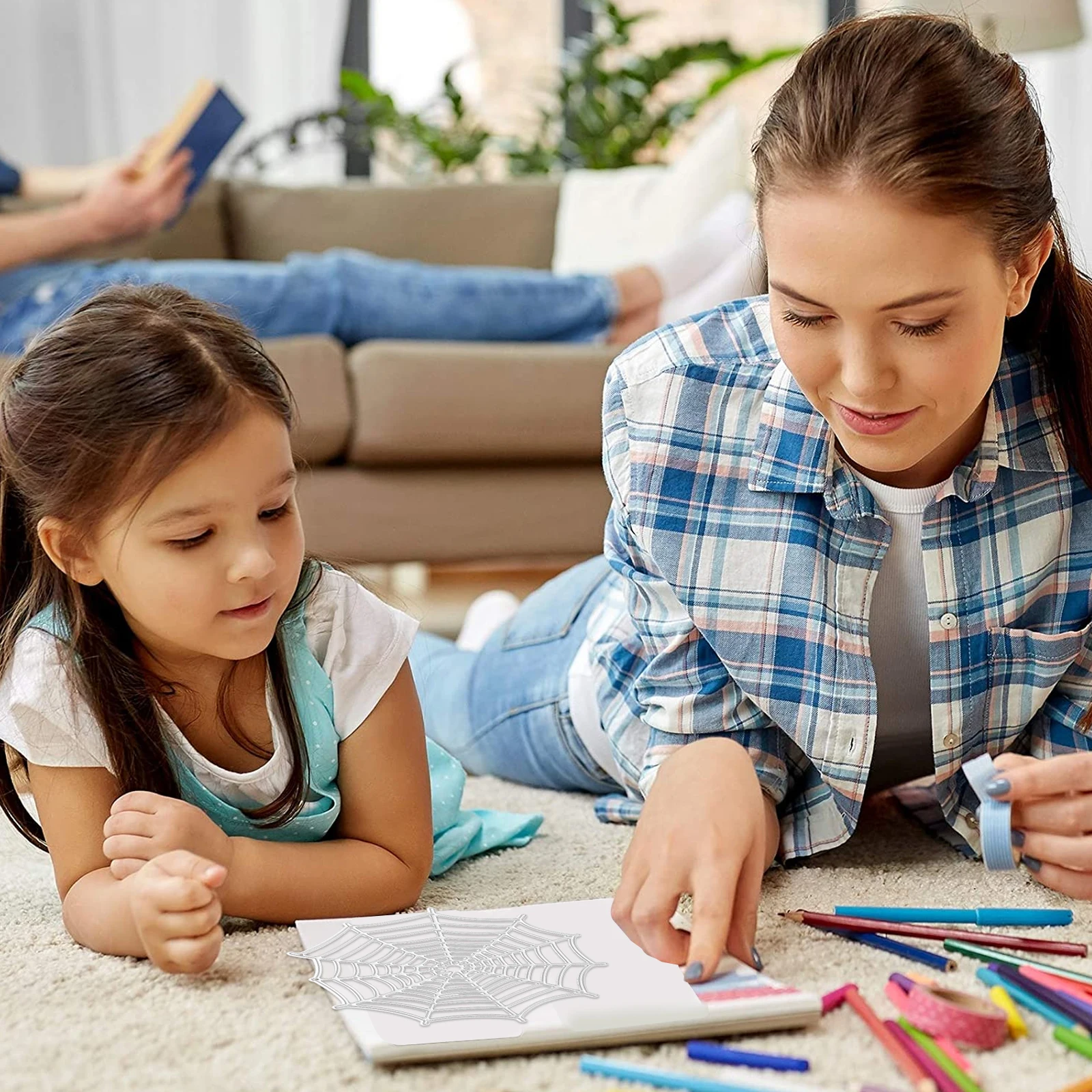 

2pcs Knife Mold Set Spider Web Embossing Die Halloween Cutting Dies DIY Stencils for Cards Scrapbook Carbon Steel Durable