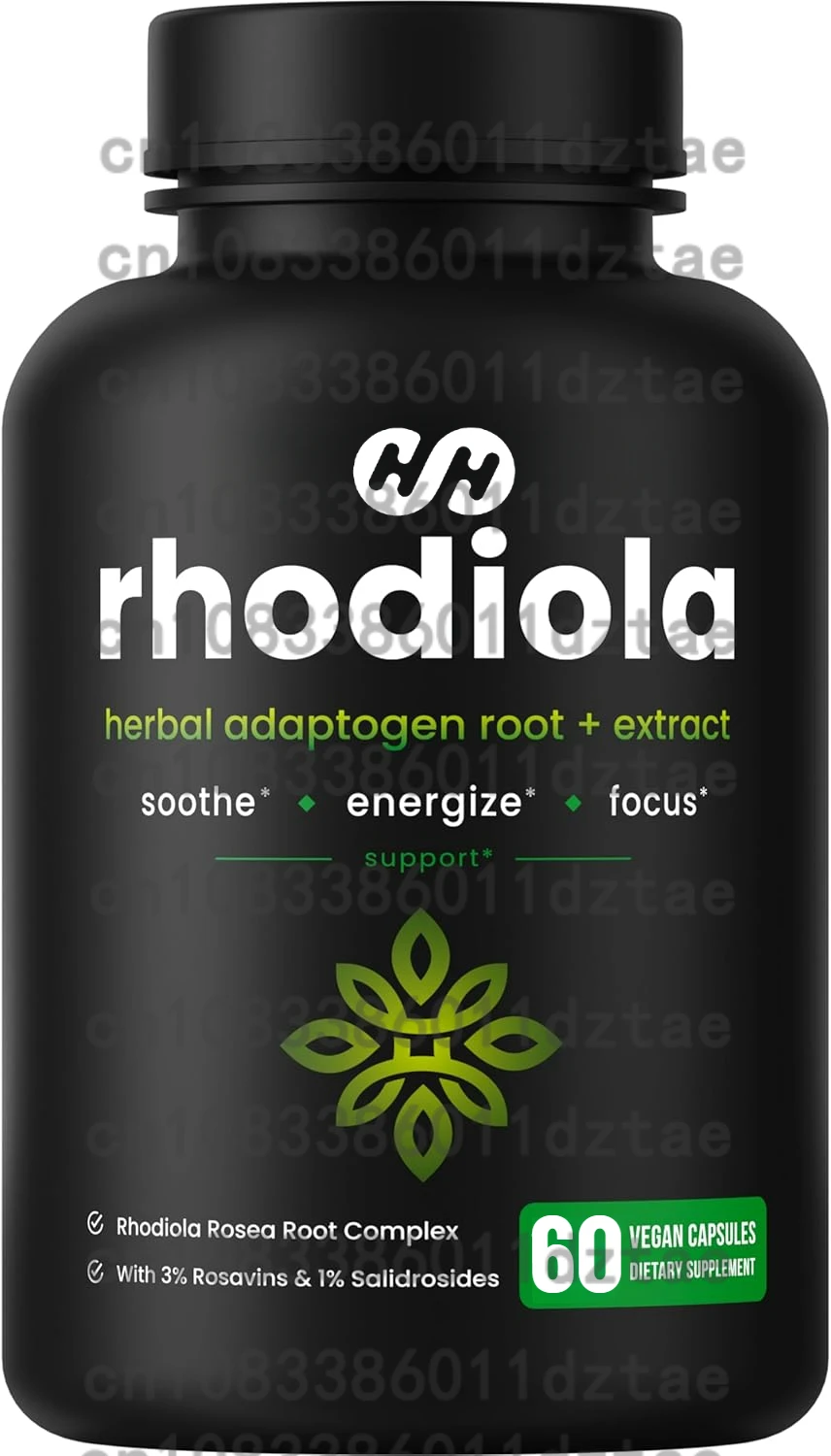 Rhodiola Rosea Supplement- Rhodiola Extract 300mg Vegan Pills - Ashwagandha & L-Theanine Stress Relief- 60 Capsules