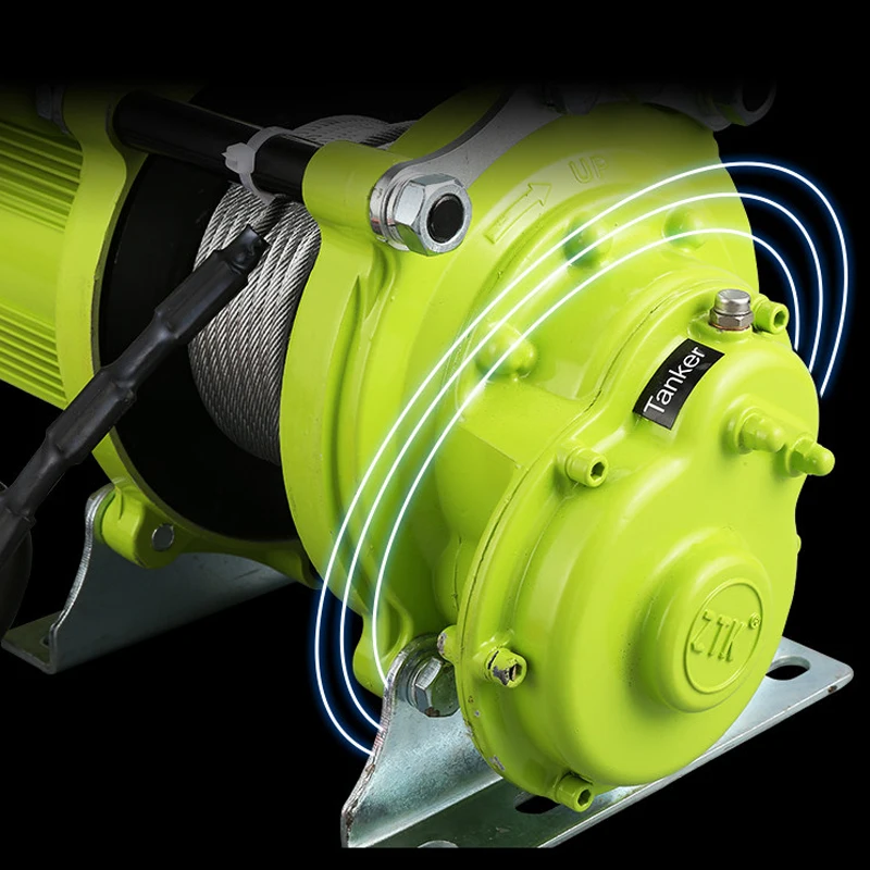 Electric Hoist 220V Compact Crane Brushless Ultra Fast Lifting Hoist Wired Remote Controlled Winch Portable