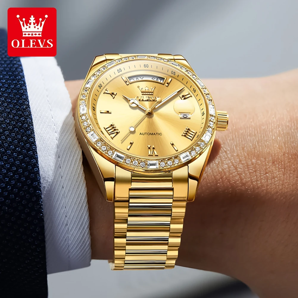 OLEVS 6747 Gold Men's Luxury Watch 4