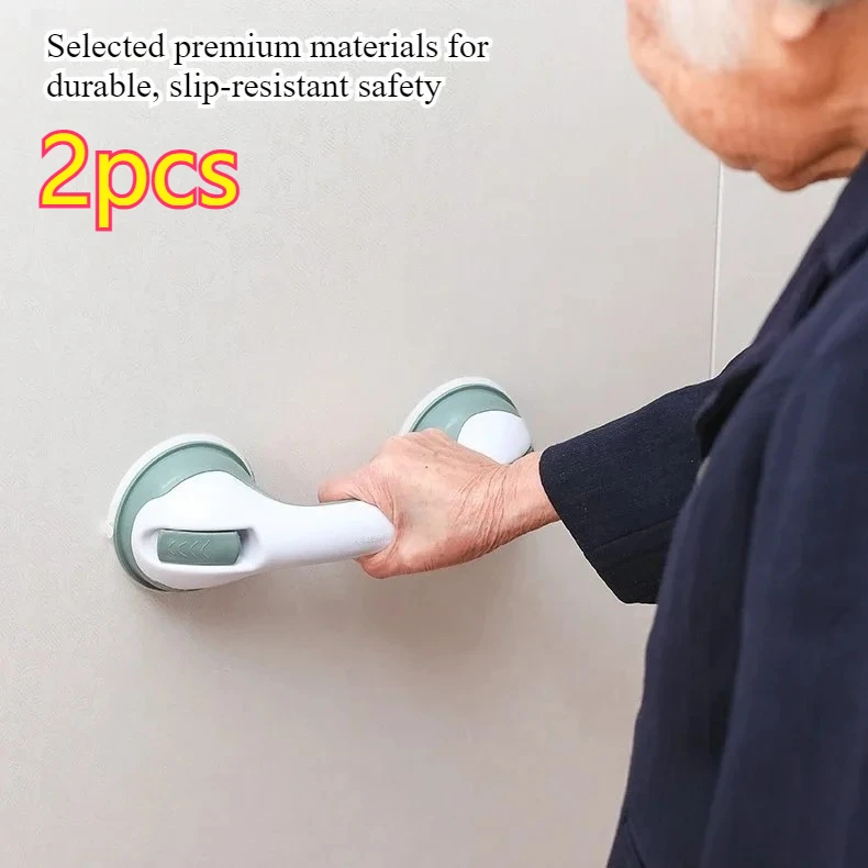 

2pcs Suction Cup Grab Bars, Non-Slip Safety Handle for Bathroom, Shower, Bathtub, Toilet, Ideal for Elderly and Disabled