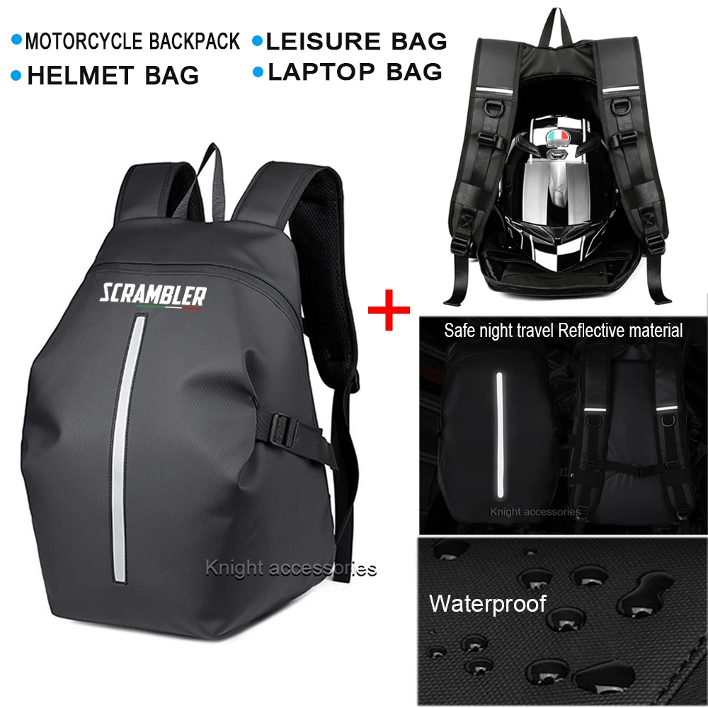 

For Scrambler 1100 Motorcycle backpack large multi-purpose cycling backpack helmet bag reflective bicycle travel bag