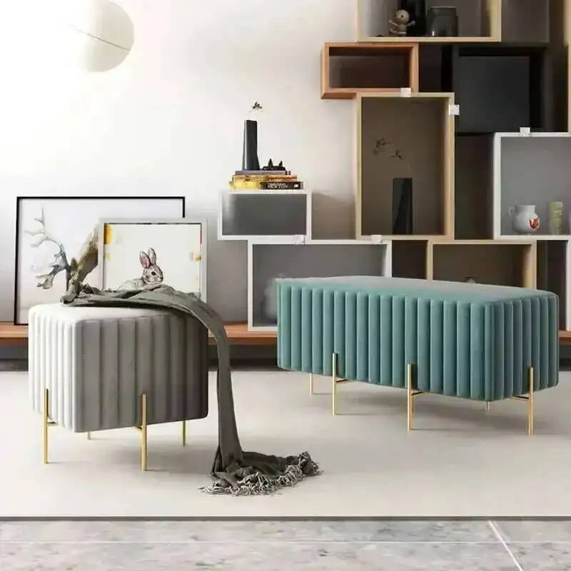 

Room Shoes Stool Living Bench Chair Luxury Home Door Dress Hotel Bar Long Sofa Rest Stool Customized Vanity Chair Ottoman