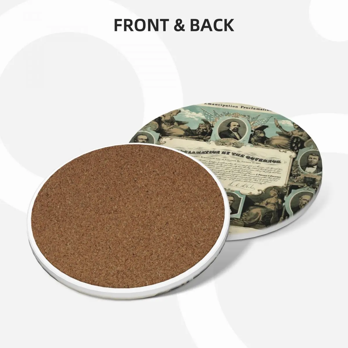 Emancipation Proclamation By E. Knobel (1865) Coaster Ceramics Hot Pad Table Utensils For Kitchen Table Placemats Coffee Mat