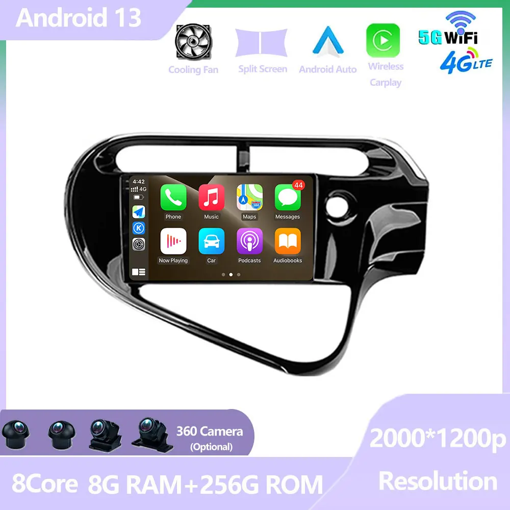 

Android 14 For Toyota Prius C 2018 - 2020 RHD GPS Navigation Moniter Car Multimedia Radio Video Player Auto Stereo Carplay BT