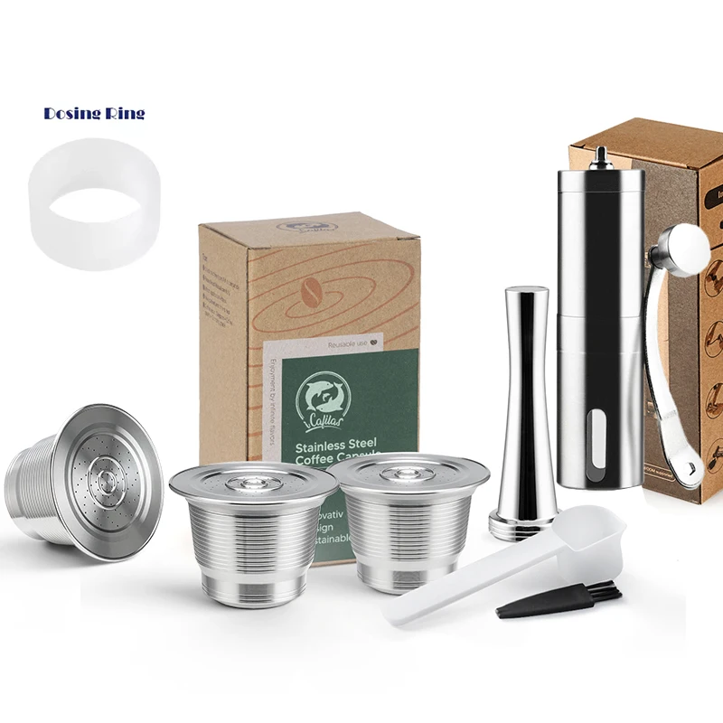 Nespresso wiederverwendbare Kaffeekapsel aus Edelstahl, nachfüllbare Filter, Espressotasse, passend für Inissia und Pixie Kaffeemaschine