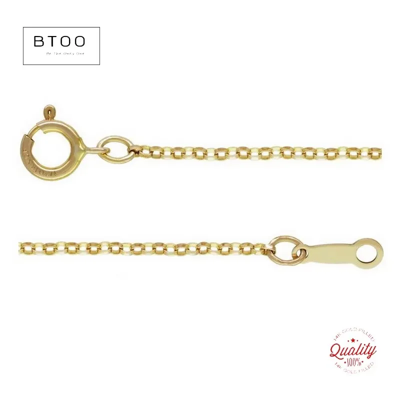 

14K Gold Filled 1.3mm Rolo Chain 16 Inch/18 Inch Finished Necklace W/Spring Clasp DIY Tarnish Resistant Jewelry Findings