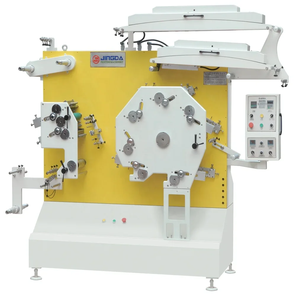 JR-1562 Top Selling 6+2 Colors Double Side Flexo Fabric Label Printing Machine For Polyester Satin Ribbon Cotton Tape Paper