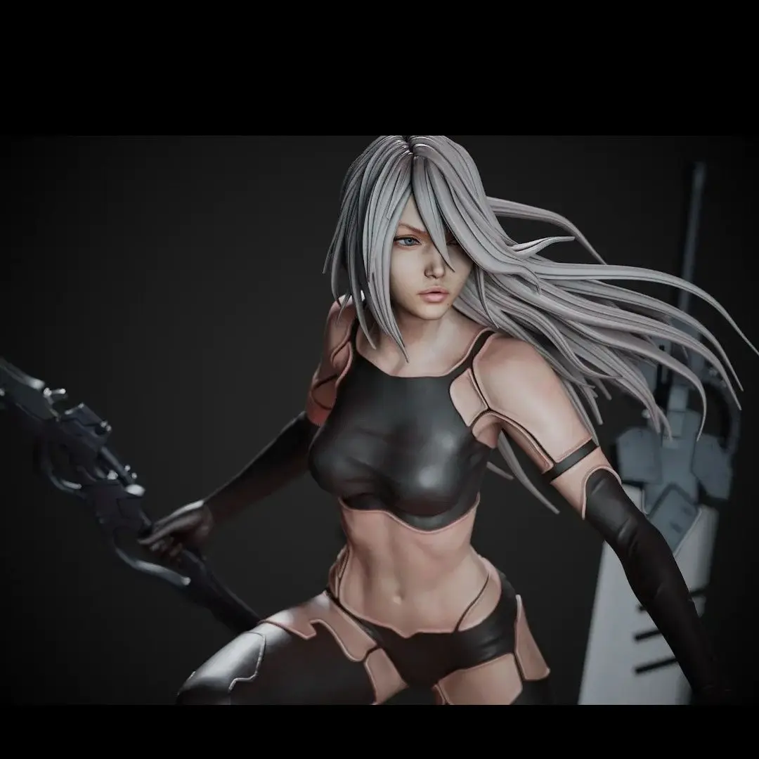 1/24 스케일 80mm 높이 수지 피규어 조립 모델 키트 검을 든 전사 소녀 조립되지 않은 도색되지 않은 3D 장난감 1327