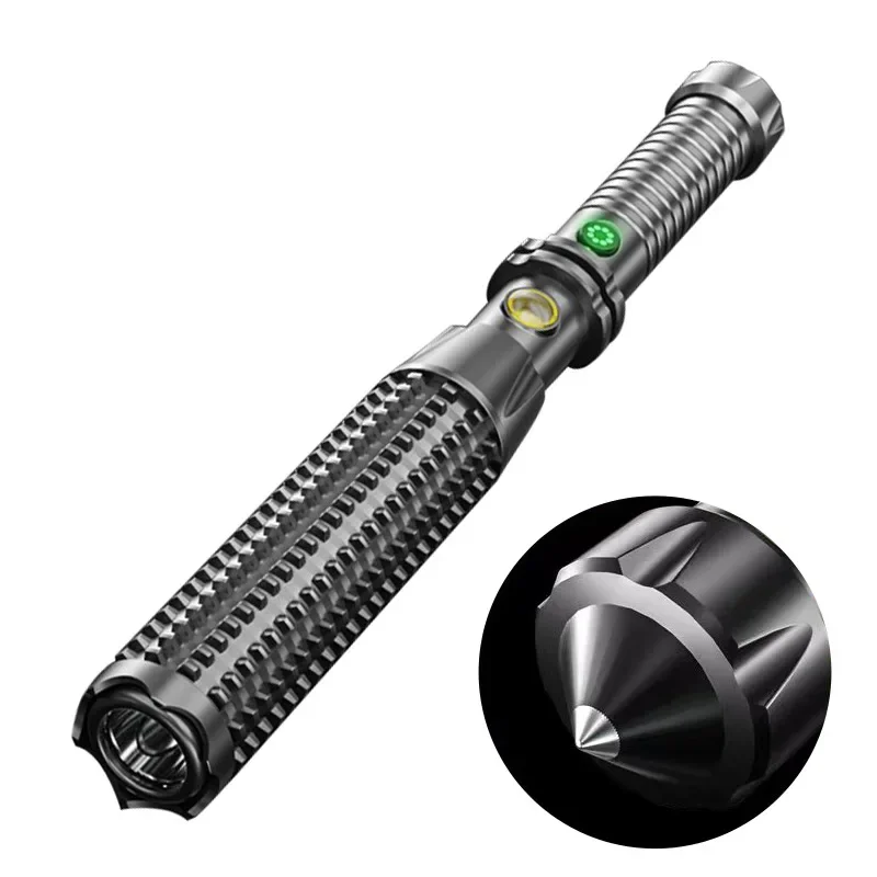 USB rechargeable LED security patrol broken window 4modes strong light led flashlight for self-defense wolf tooth stick