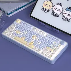 Cartoon Anime Chiikawa Theme Keycaps MOT High Beauty Cute Hachiware Complete Set PBT Non Transparent Thermal Sublimation Process