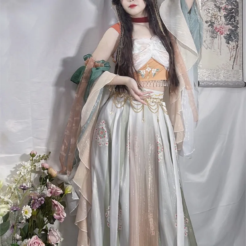 Hanfu ชุดตะวันตกสำหรับผู้หญิงสไตล์แปลกใหม่