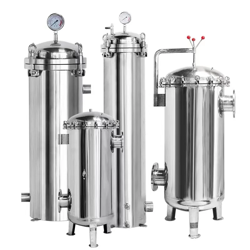 

304 stainless steel bag filter, rural well cement and sand, front large flow, industrial bag pipe filter