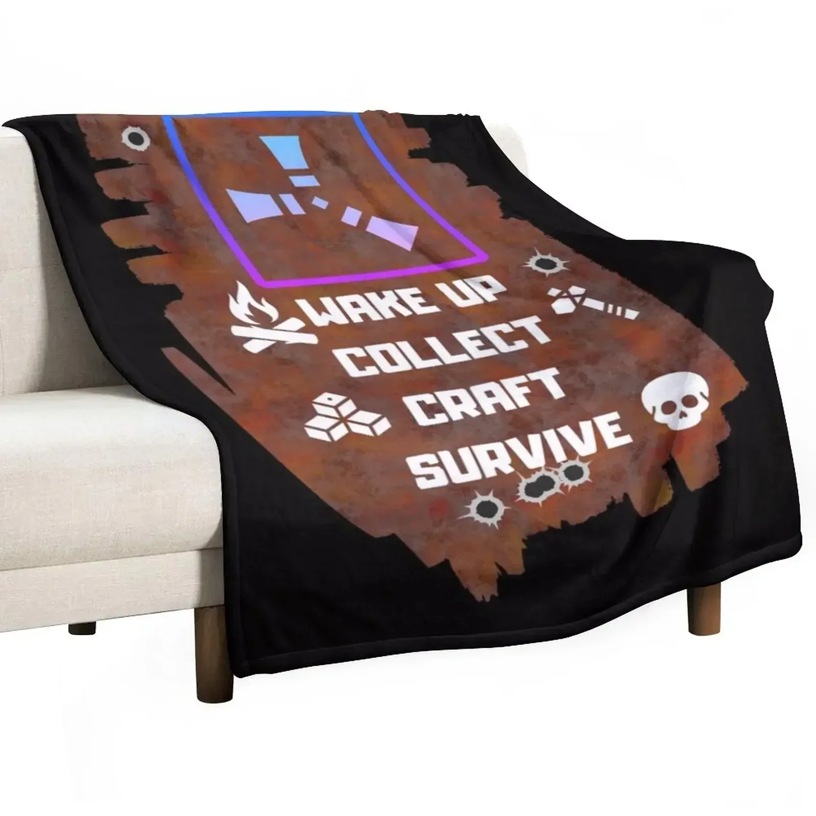 RUST GAME - ROUTINE FOR SURVIVE Throw Blanket Warm Decoratives Tourist Blankets