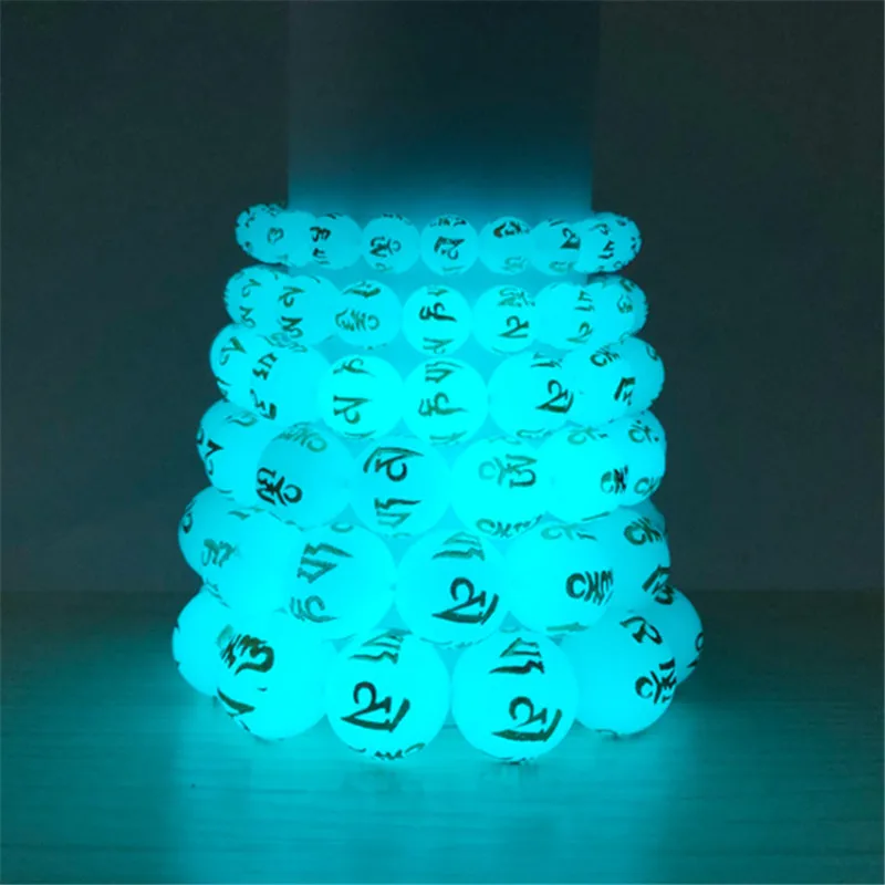 Natural Stone Punk Bracelet Yoga Healing Luminous Glow In The Dark Bracelet Charm Beads Bracelet for Men Women Jewelry Wholesale