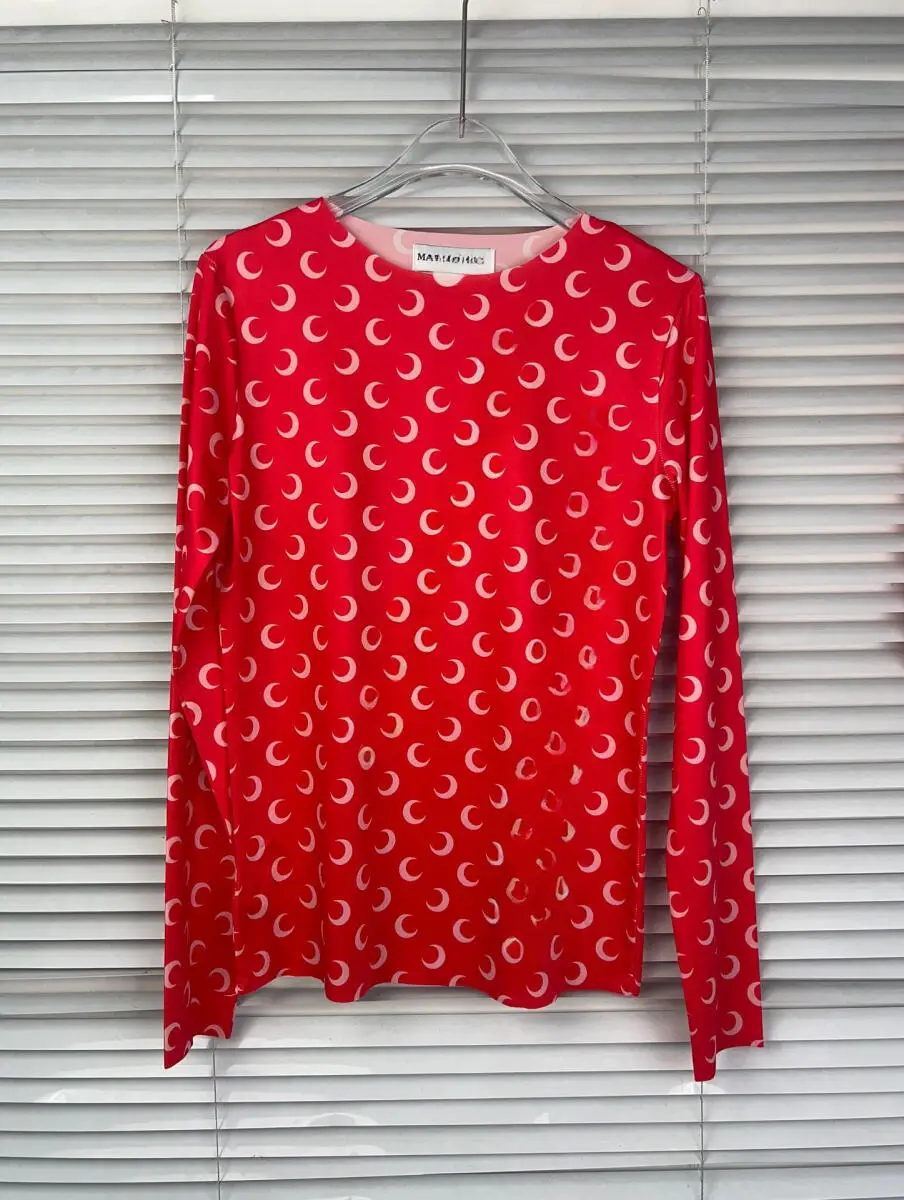 New Fashion Women Moon Printed Long Sleeve T-Shirt Summer Casual Versatile Sunscreen Short Sleeve Round Neck Top and Shorts