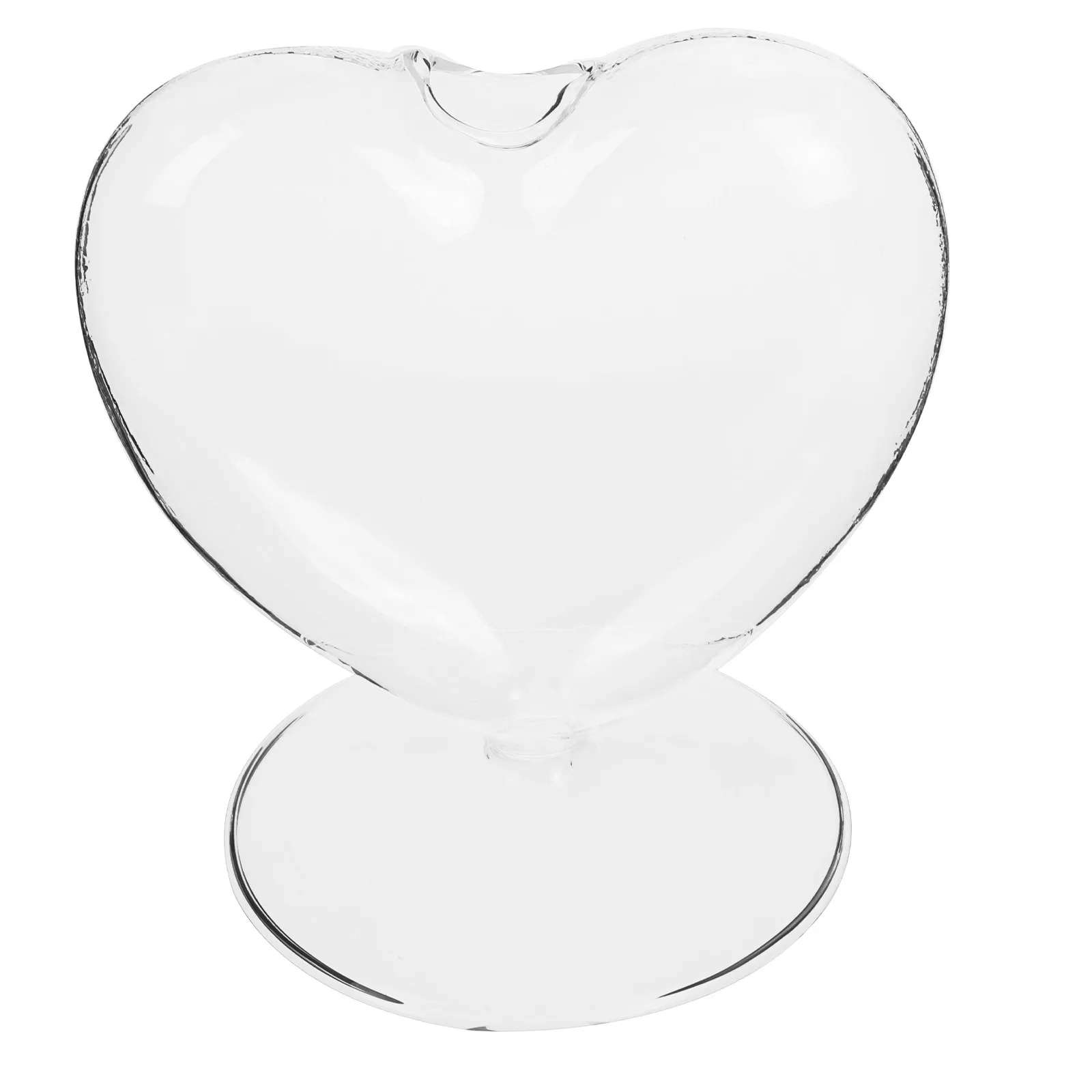 Small Heart-Shaped Glass Vase Clear Minimalist Water Planting Container for Home Decor Weddings Parties Centerpiece Floral