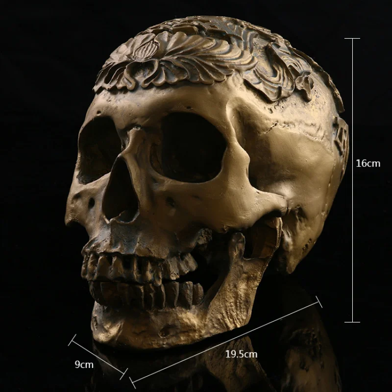 Gaba Resin Model Halloween Prop Human Ornament Personalized Craft Pattern Skull