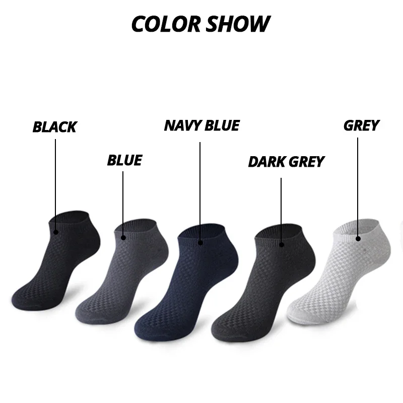 10 Pairs Business Black Male Socks Men Socks Bamboo Fiber socks Short Ankle Summer Breathable Men Dress Shoes Clothes Size 38-44