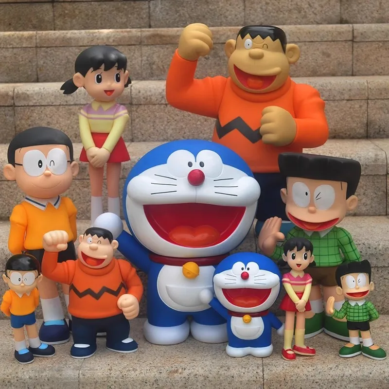 

5pcs Anime Doraemon Kawaiifamily Gouta Takeshi Nobita Nobi Minamoto Shizuka Anime Figure Desktop Action Gifts Figurine Toy