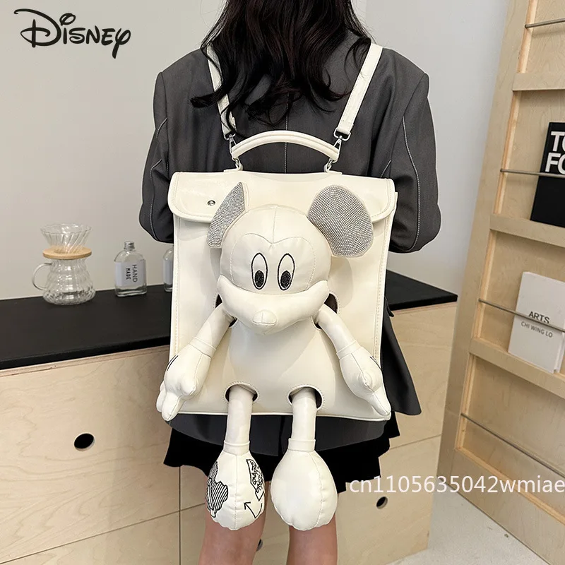 Disney Mickey New Student Doll Backpack Fashion High Quality Women's Backpack Cartoon Versatile Large Capacity Girls' Backpack