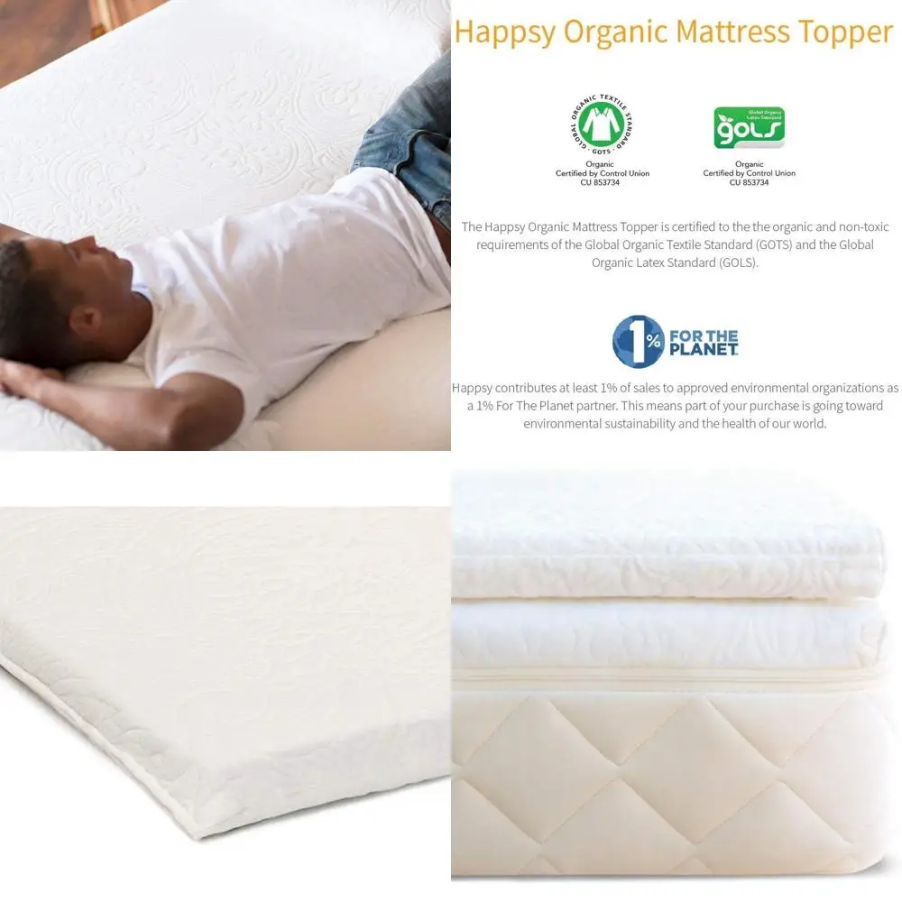 

King Size Organic Latex Mattress Topper - Premium Soft Layer for Comfortable Sleep, Breathable and Back Pain Relief, Certified O