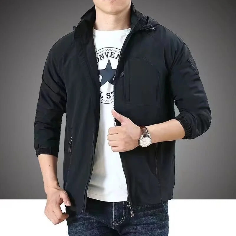 Chaqueta de trabajo impermeable de piloto para hombre, abrigo con capucha desmontable, chaqueta de escalada informal, resistente al desgaste, moda clásica, Otoño, nuevo