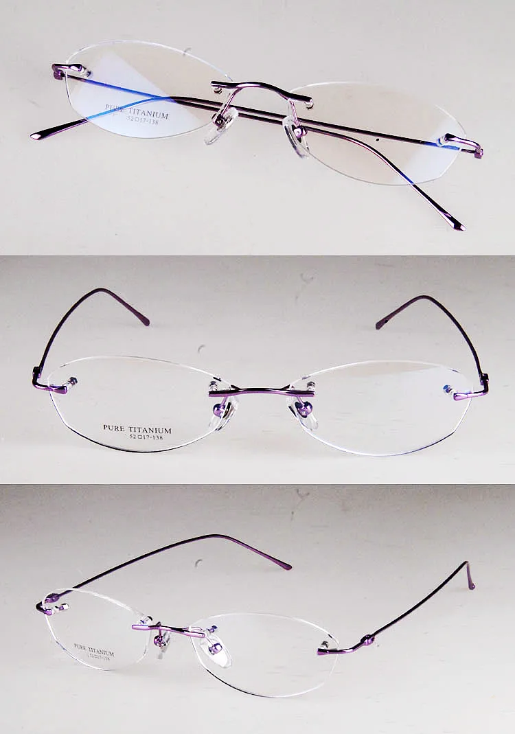 Entwickelt Frauen Randlose Brille Reinem Titan Brillen Optische Rahmen Rezept Rahmenlose Spektakel Einfache Linie Tempel 1280 – Detail 4