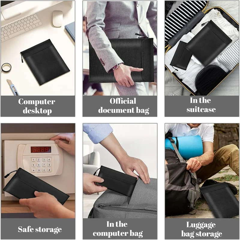

Fireproof Waterproof Document Bag 2000℉ 3Pack Fireproof Bags For Cash/Documents With Locking Zipper Waterproof Money Bag