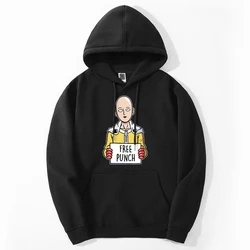 One Punch Man Anime Hoodie Pullover Saitama Funny Mens Cartoon Sweatshirts Fleece Hip Hop Hip Hop Pullover Sportswear