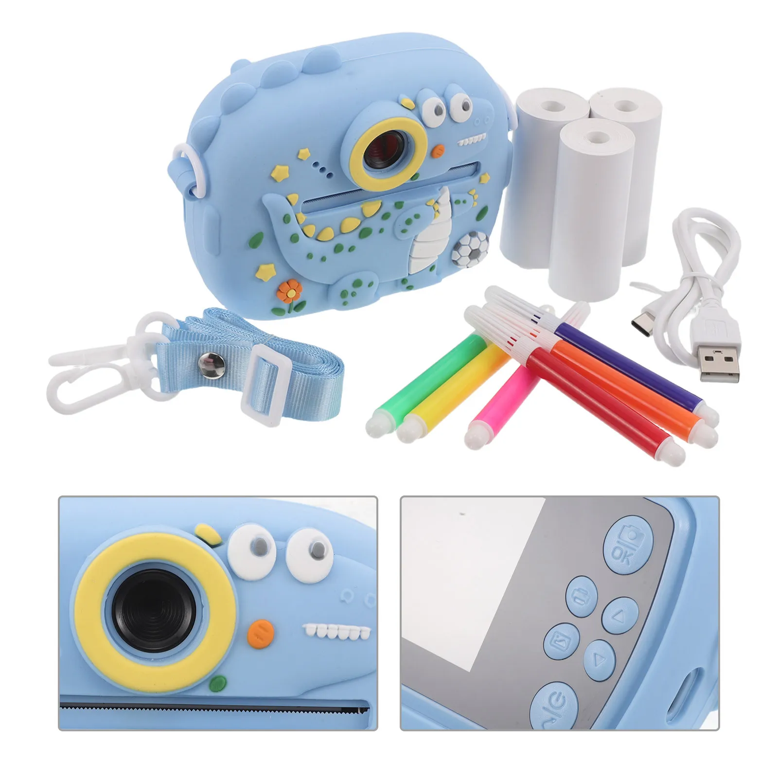 

Kids Instant Print Digital Camera Portable Cartoon Photo Printing Camera for Children Teens Boys Girls Travel Fun