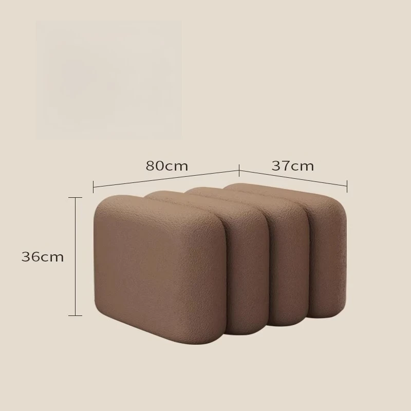 Moderne kunststijl Fuzzy Texture Cilindrische modulaire bankkruk voor woonkamer garderobe decor